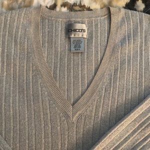 Chicos size 0 silver sweater